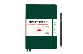 LEUCHTTURM WEEK PLANNER & NOTEBOOK A5 18 MONTHS FOREST GREEN 367680